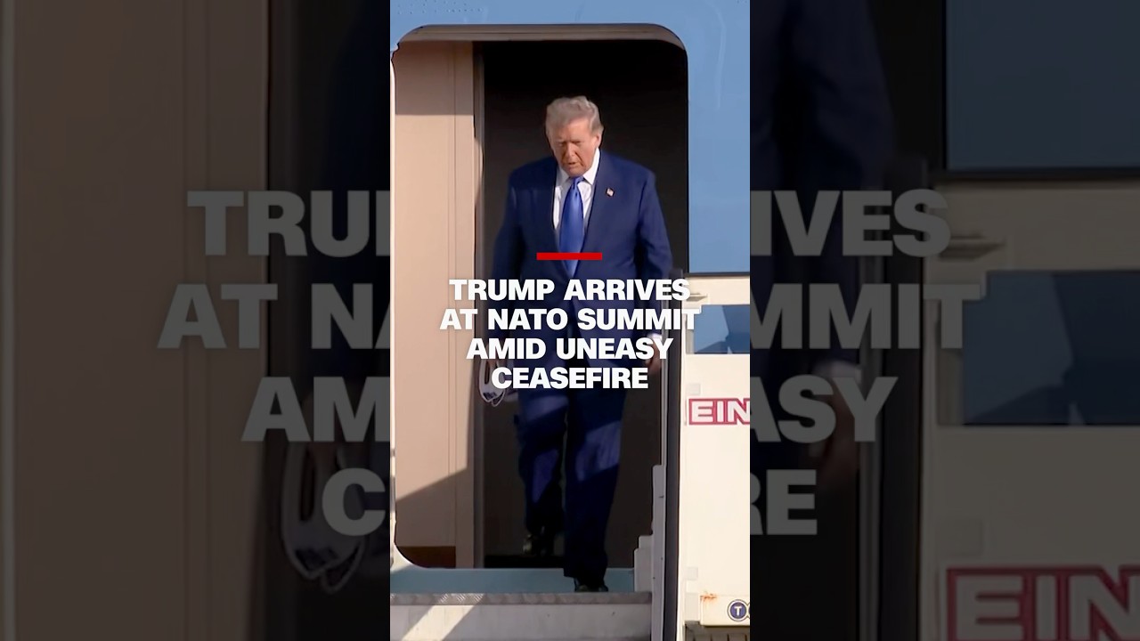 Trump arrives at NATO summit amid uneasy ceasefire
