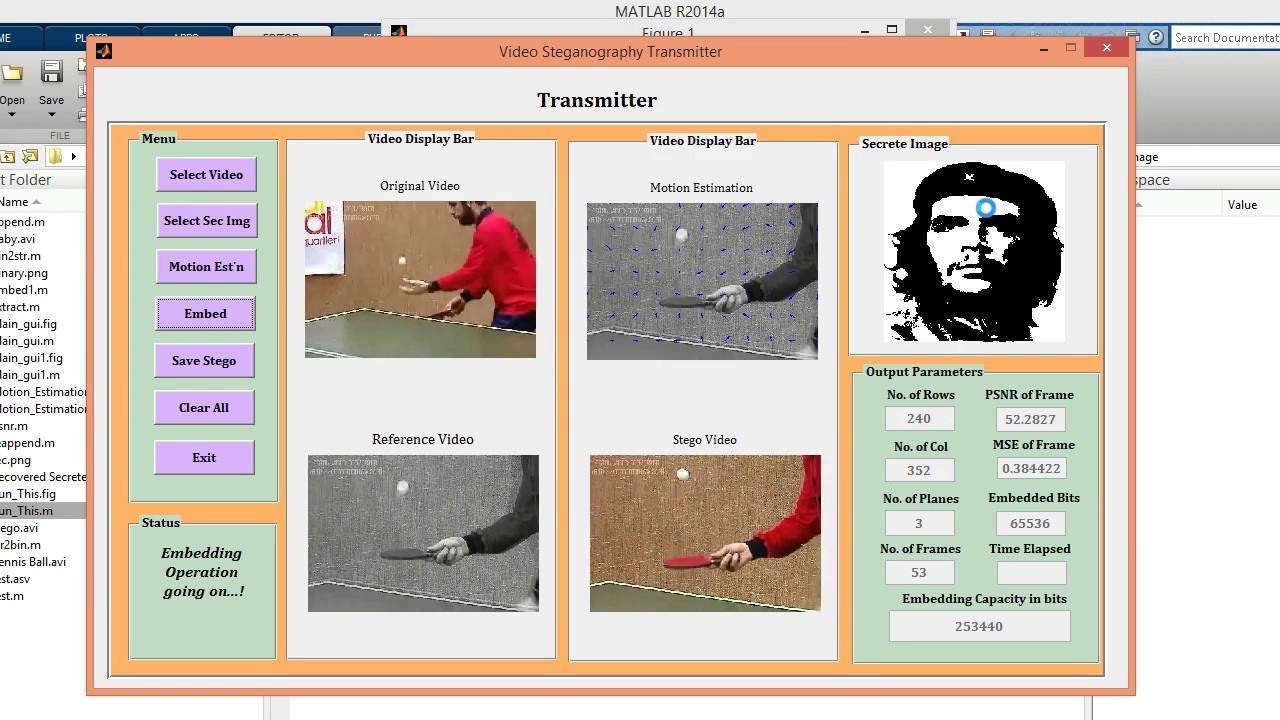 MATLAB Video Steganography Using Motion Vector Estimation