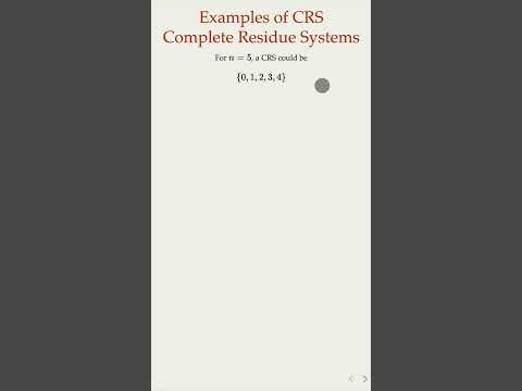 Complete Residue Systems Explained: A Quick Math Guide #shorts #mathonshorts
