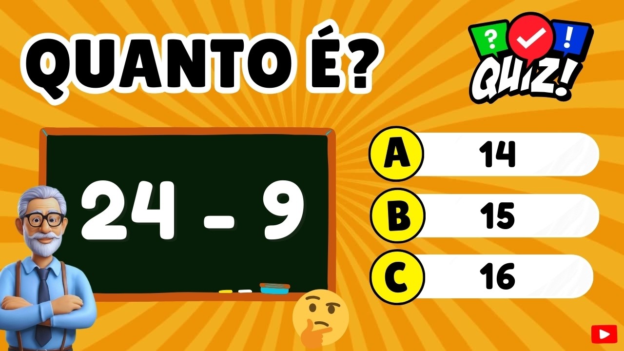 Desafie-se com o Quiz de Subtração Básica! 🧮 Você Consegue Acertar Tudo?