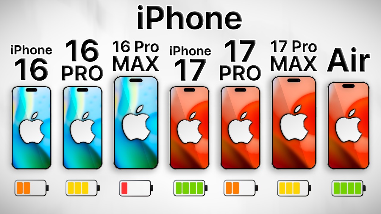 Analyse détaillée de l'autonomie des nouveaux iPhone 17 Pro Max, 17 Pro, 17 et Air