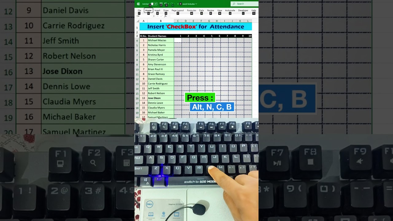 Quick Shortcut to Add Checkboxes in Excel ✔️