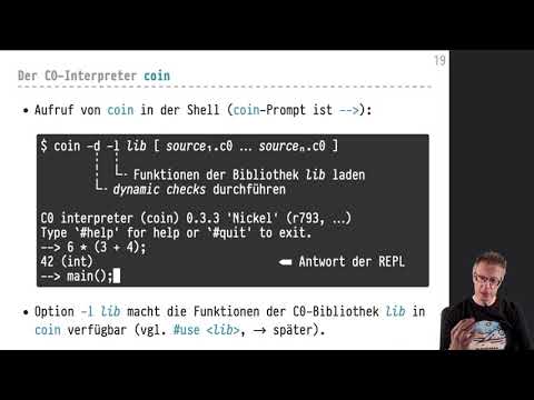 Informatik 2 — Chapter #01 — Video #004 — Seiteneffekte, REPL coin, Ausdrucksauswertung, Typen