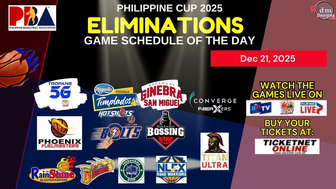 Pba Game Schedule of the Day | Dec 21, 2025 | Philippine Cup 2025