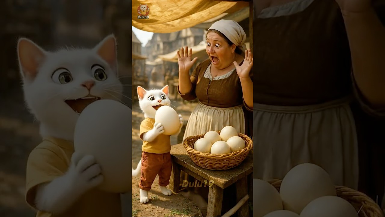 White Kitten Meets Ostrich in Heartwarming Market Tale π±