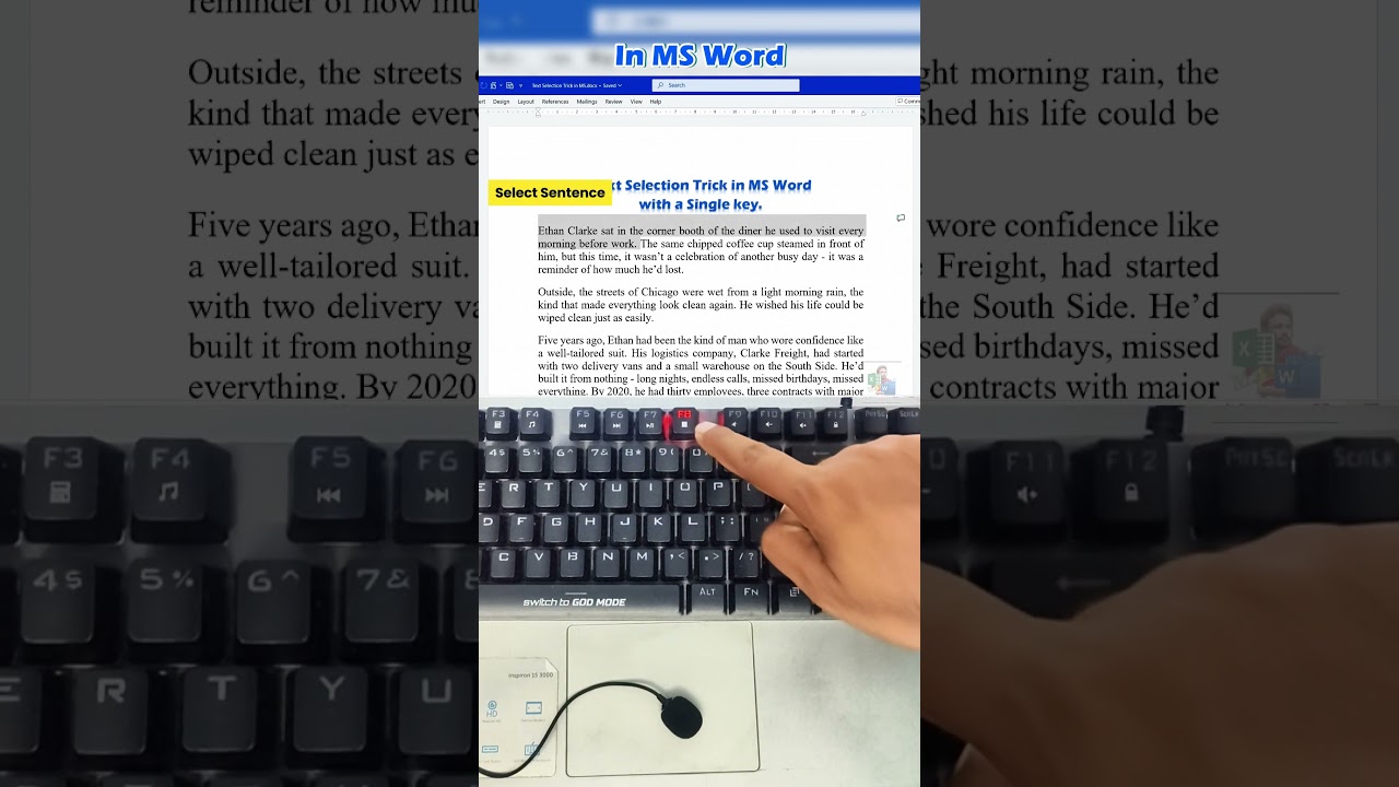 Effortlessly Select Text, Sentences, or Paragraphs in MS Word with a Single Key! ✨