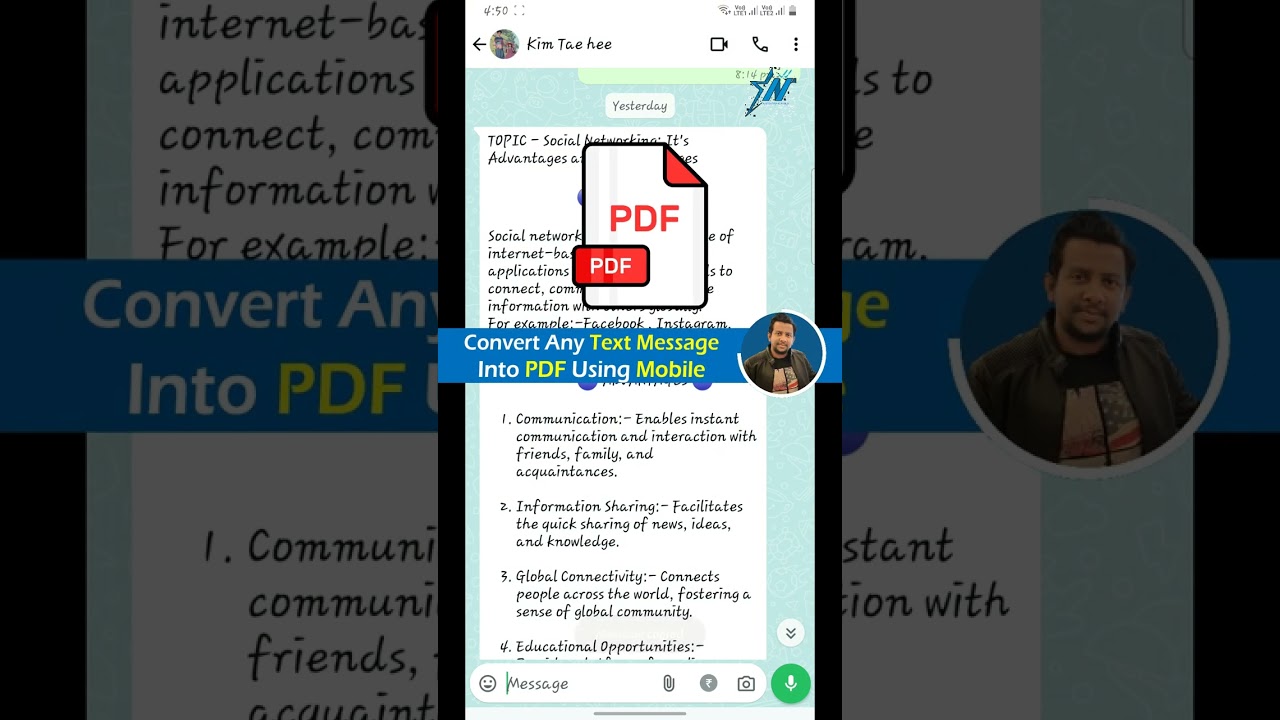 Easily Convert WhatsApp & Text Messages to PDF 📄