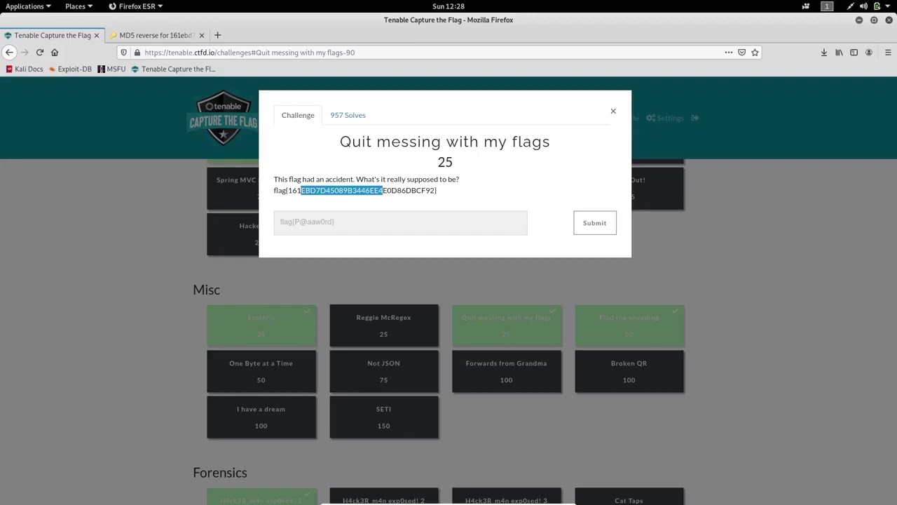 Tenable CTF 2021: How to Solve the 'Quit Messing With My Flags' Challenge π