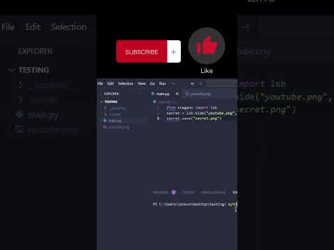 Hide text in image using python (steganography)ππ₯ #programming