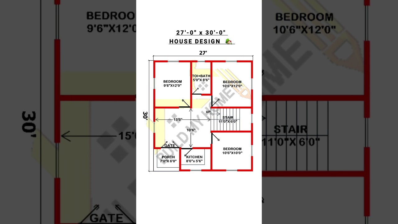 27x30 House Design Ideas 🏡