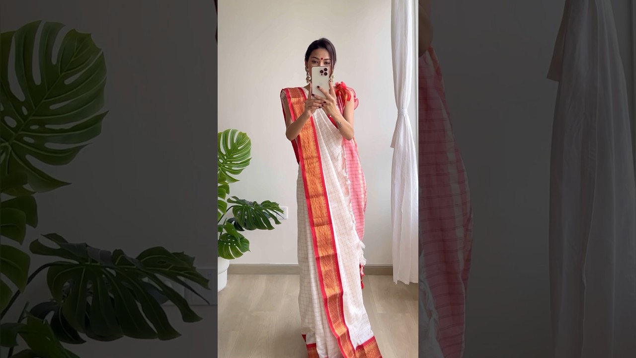 Elegant Bengali Saree Drape ❤️