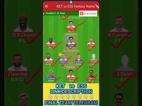 KET vs ESS Dream11 Prediction🔥| KET vs ESS Dreaam11 Prediction Today Match | KET vs ESS Dream11 Team