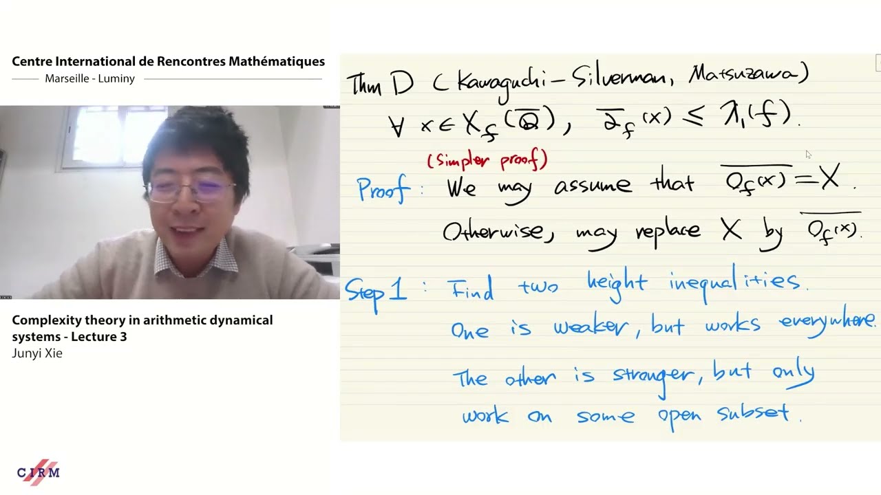 Junyi Xie Explores Complexity Theory in Arithmetic Dynamical Systems – Lecture 3 📈