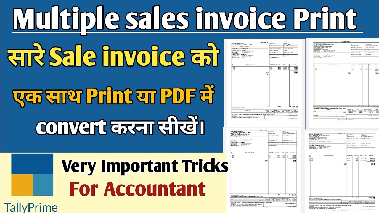 Export and Print Multiple Sale Invoices in Tally Prime