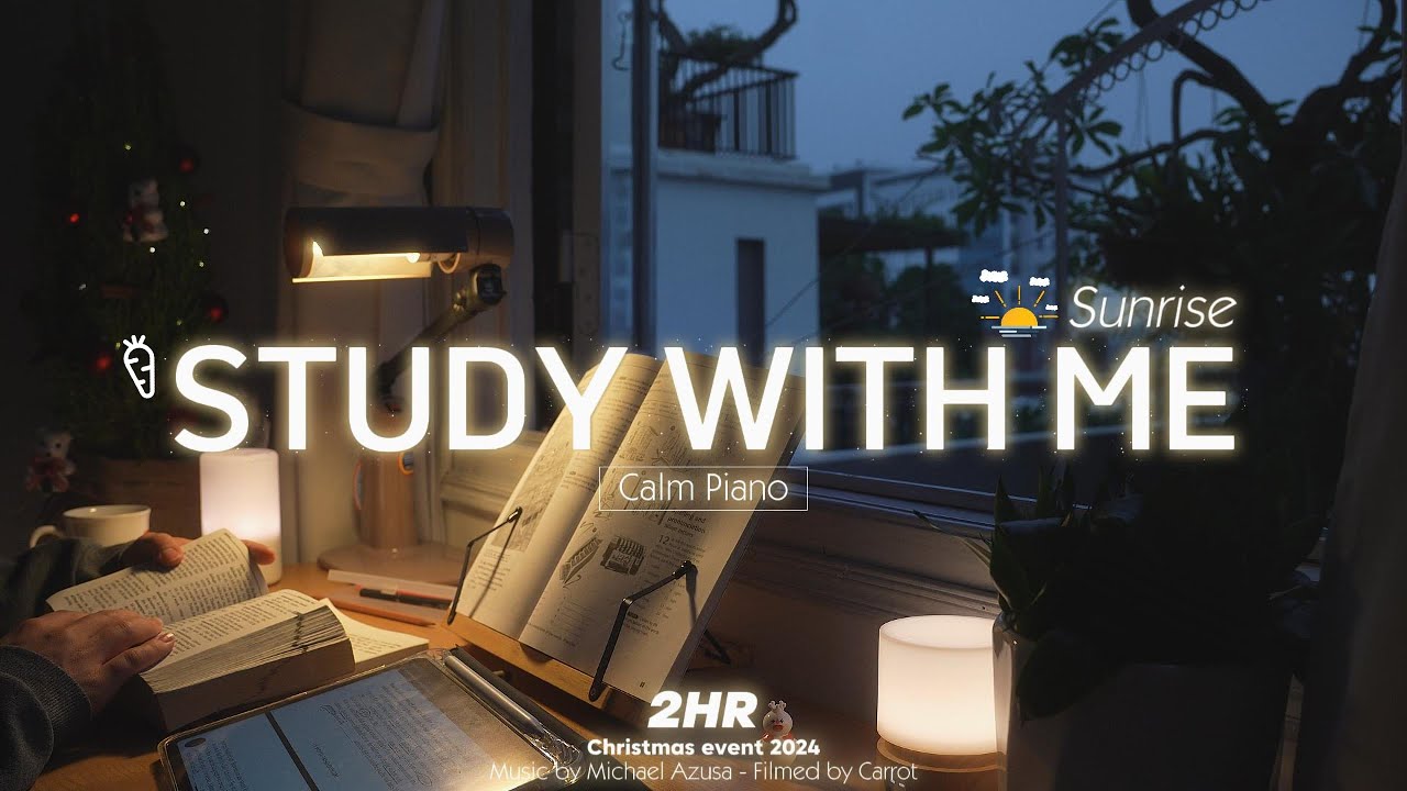 2-Hour Calm Piano Study 🎹 | Sunrise Christmas Edition