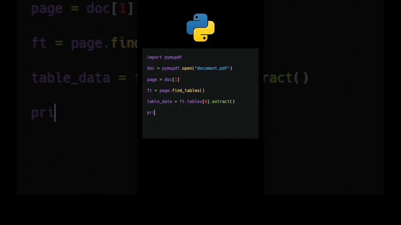 Extract Tables from PDFs in Python with PyMuPDF