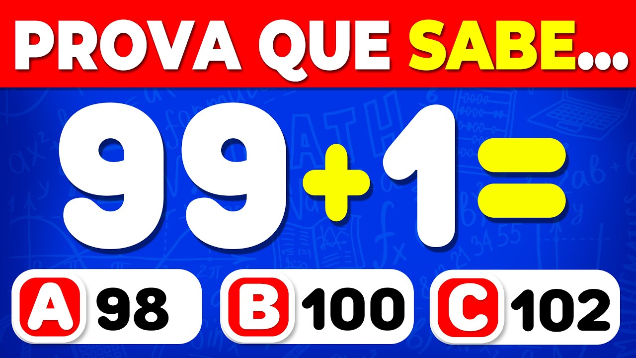 Você é um Gênio da Matemática? Desafie-se com 100 Perguntas Difíceis! 🤓