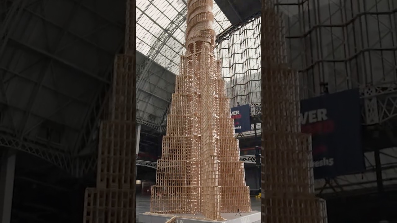 World's Tallest Wooden Block Tower: 27.46m 🏗️