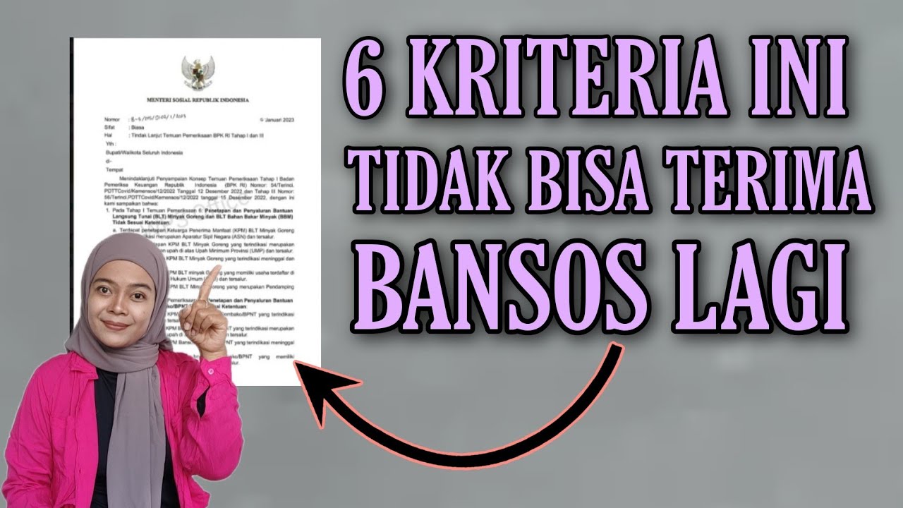 Kemensos Larang 6 Kategori Terima Bansos 🚫