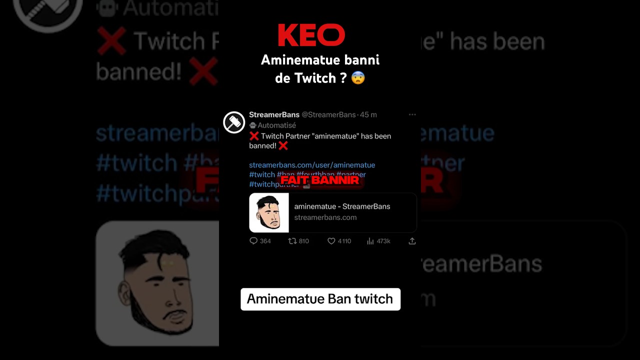 Aminematue Banned from Twitch? 😨