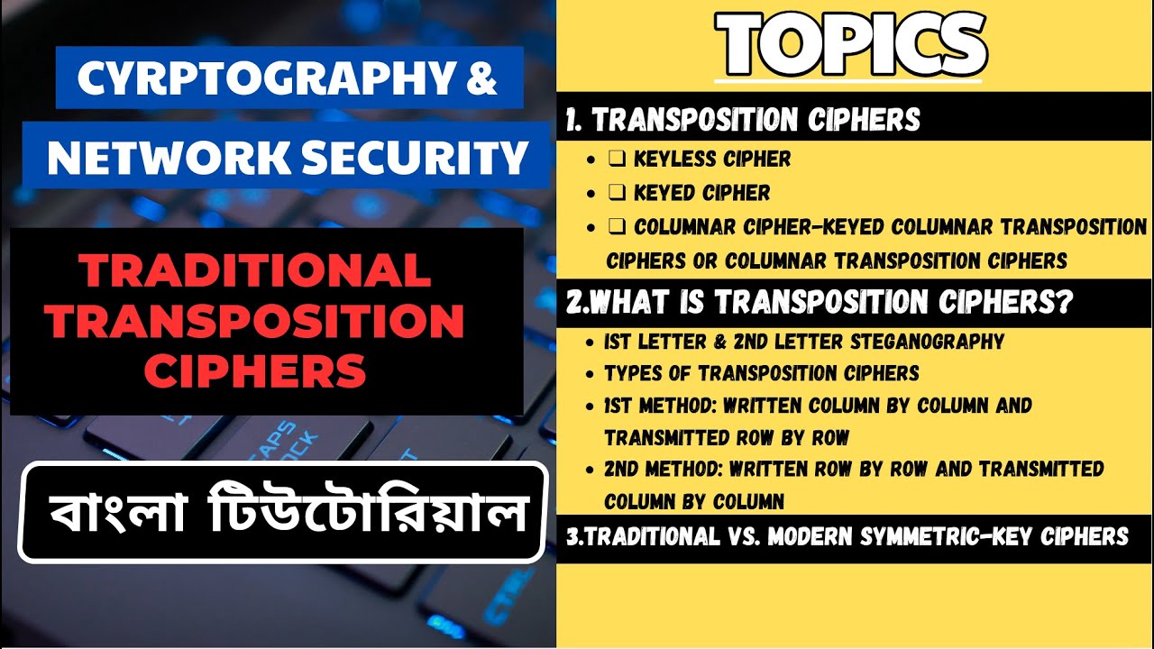Traditional Transposition Ciphers in Cryptography: Keyed, Keyless, and Columnar Methods in Bengali