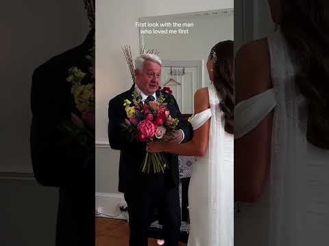 First look with dad #wedding #bride #dad #foryou #first look#reaction #foryou