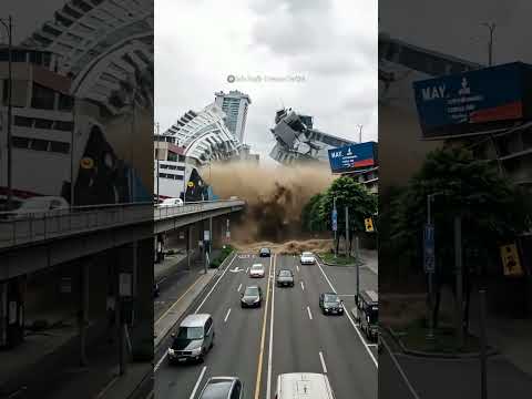 Gempa Parah Memicu Banjir Bandang! Pusat Kota Hancur Total #viral #shorts