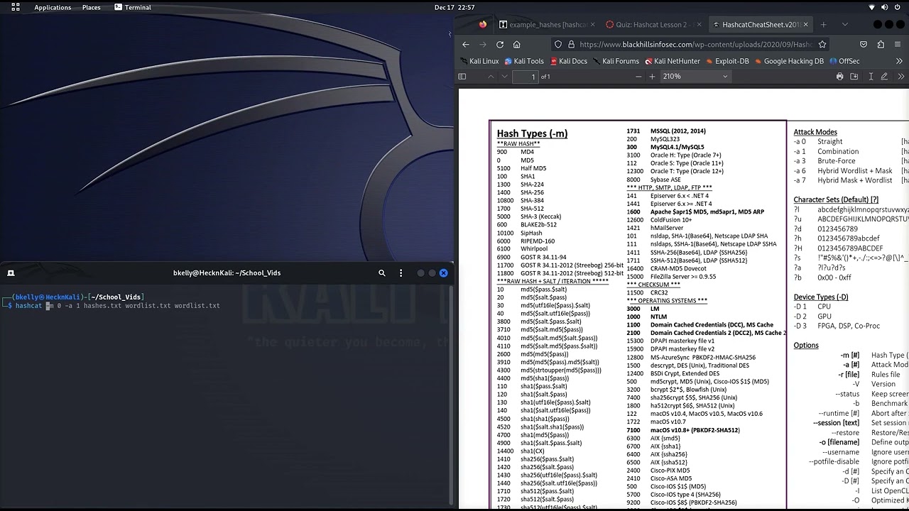 hashcat SHA1 video