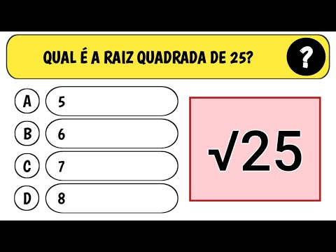Quiz MATEMÁTICA com raiz quadrada | Saber Mais