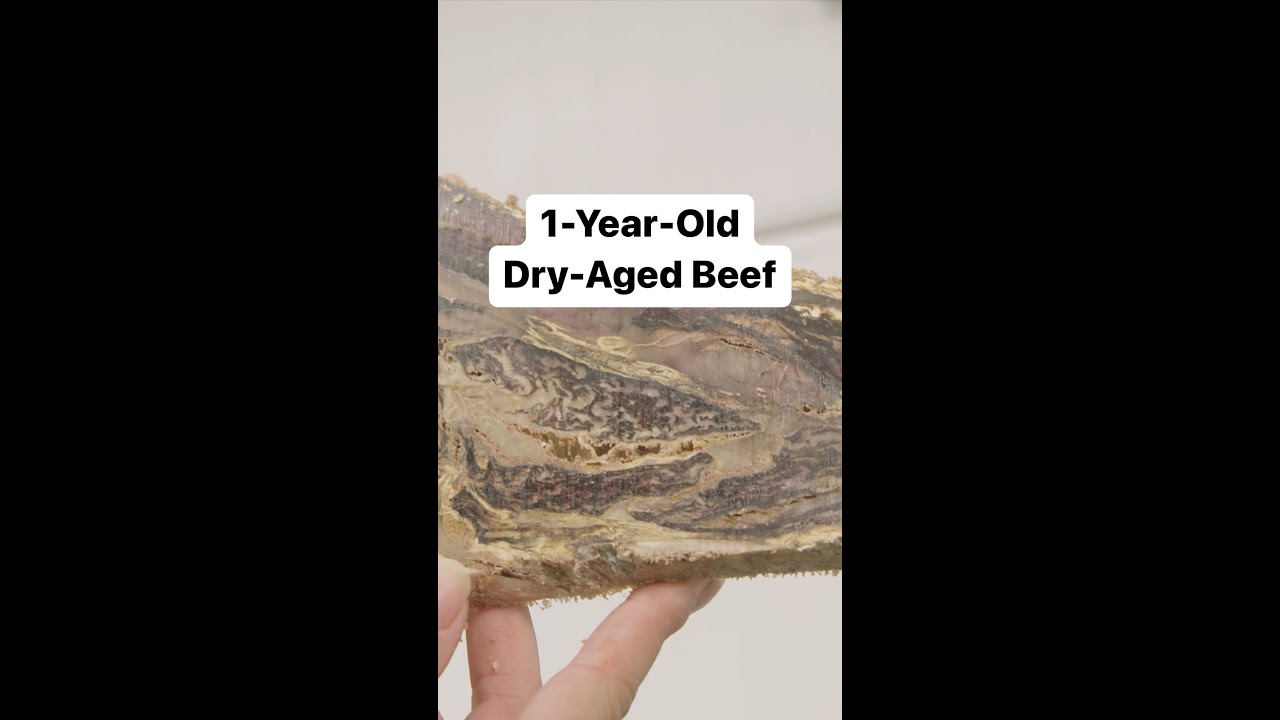 Cutting Open 1-Year-Old Dry-Aged Beef #shorts