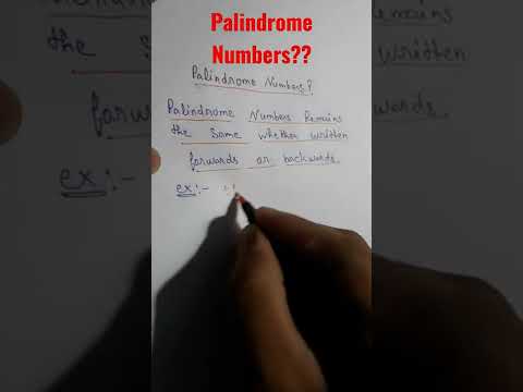 What is palindrome number with example?Types of numbers उलट पुलट संख्या ;