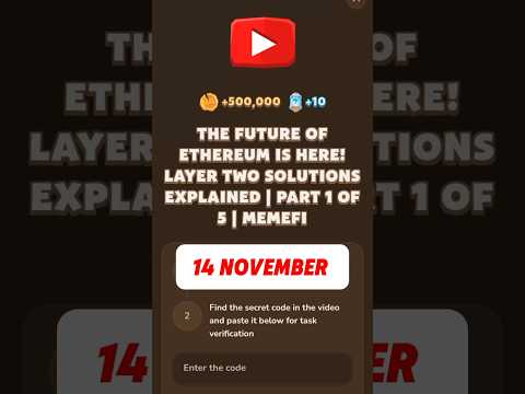 THE FUTURE OF ETHEREUM IS HERE! LAYER TWO SOLUTIONS EXPLAINED | PART 1 OF 5 | MEMEFI #memefi #code