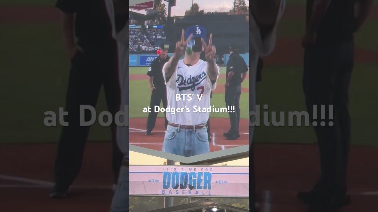 BTS' V Stuns Fans at Dodger Stadium! 🌟