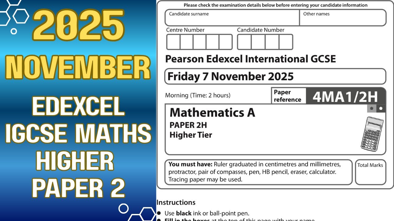 Edexcel iGCSE Maths November 2025 Higher Paper 2 | 4MA1/1H | S.E.T For You