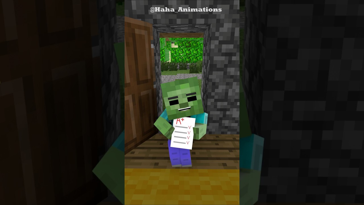 Zombie Boy Pretends to Score A+ in Minecraft! 🧟‍♂️