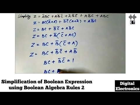 Simplification of Boolean Expression using Boolean Algebra Rules | Important Question 2