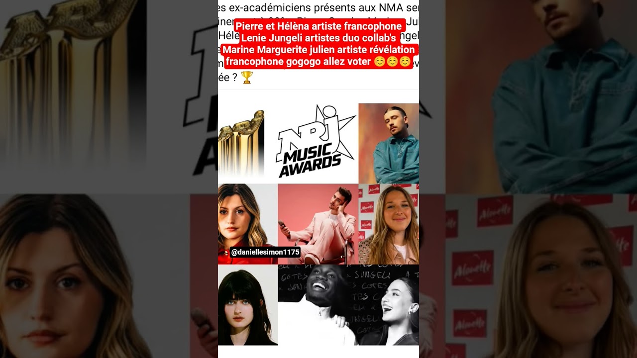 Marine Héléna Pierre nommés NRJ Music awards #marine #helena #pierre #staracademy #nrj #musicawards