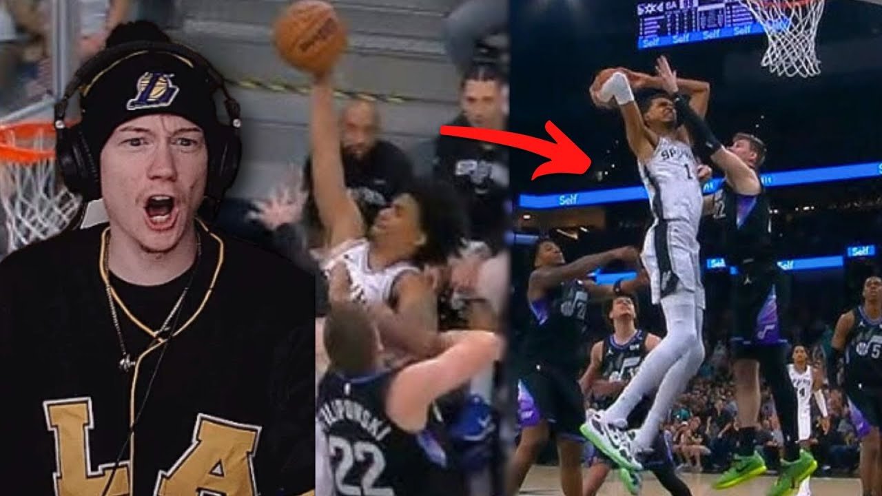 Wemby NASTY DUNK! Reacting to Spurs vs Jazz!