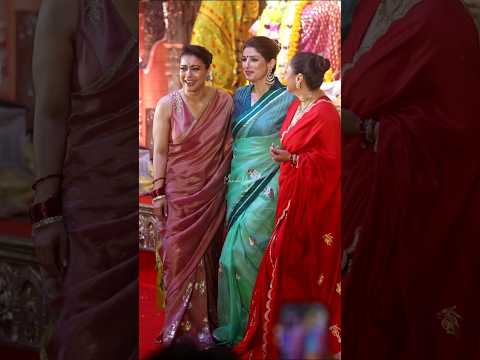 Kajol,Twinkle Khanna & Rani Mukherjee together in beautiful Sarees ❤️ at Durga Puja's Pandal #shorts