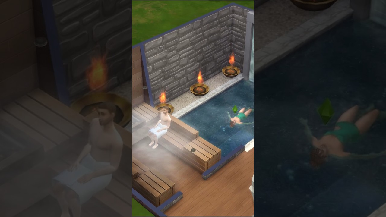 Creative Pool & Sauna Build in Sims 4 🏊‍♂️