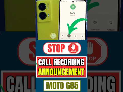 How To Stop Call Recording Announcement On Motorola Moto G85 5G #motog85 #shorts