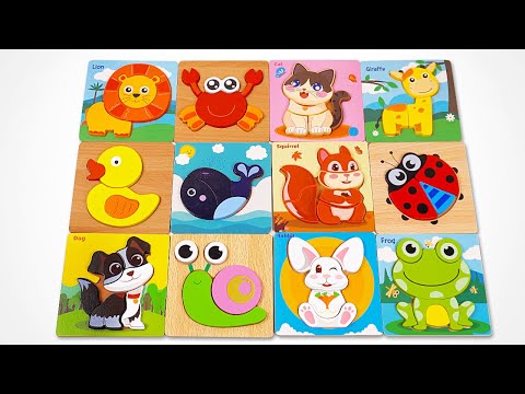 Learn Animal Shapes & Their Names with Puzzles 🧩 | Preschool Learning Video for Toddlers