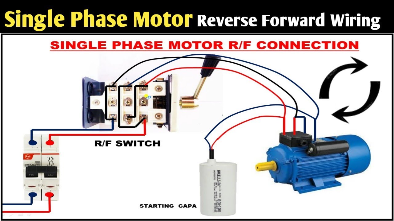Single Phase Motor Reverse & Forward Connection 🔄