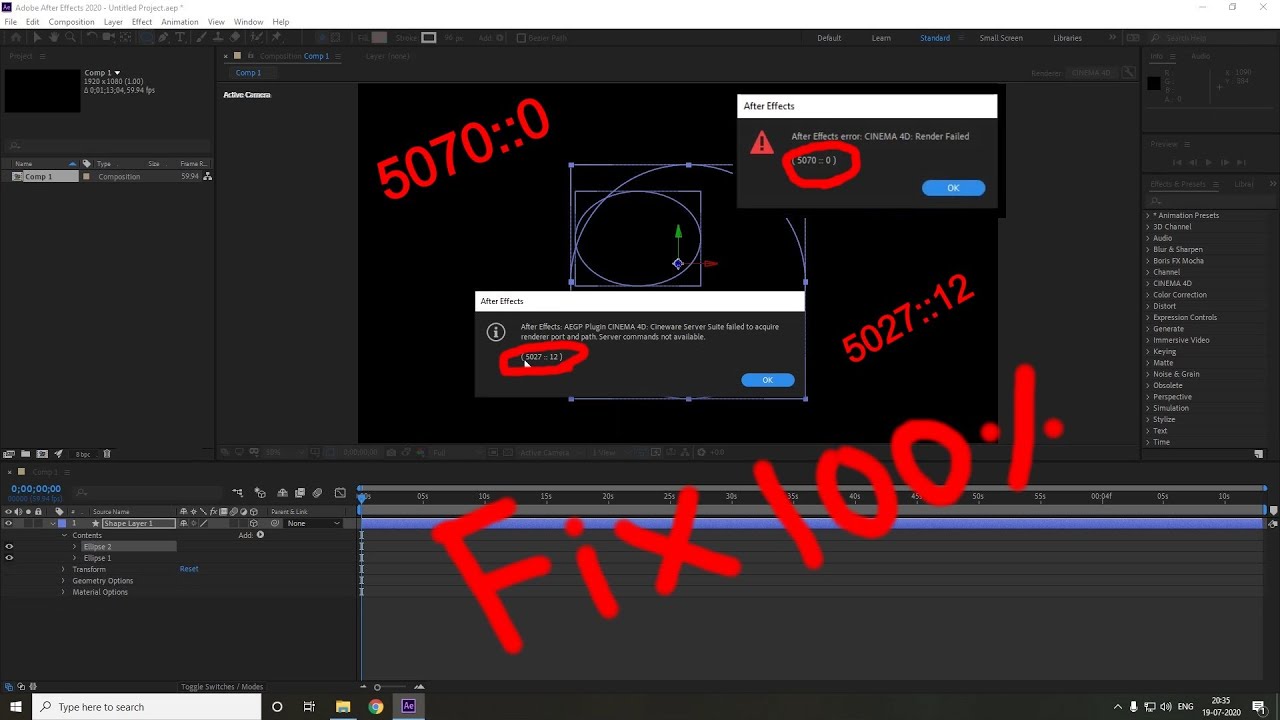Fix Adobe After Effects 3D Render Failures (Error 5070, 5027 & More) 🚀