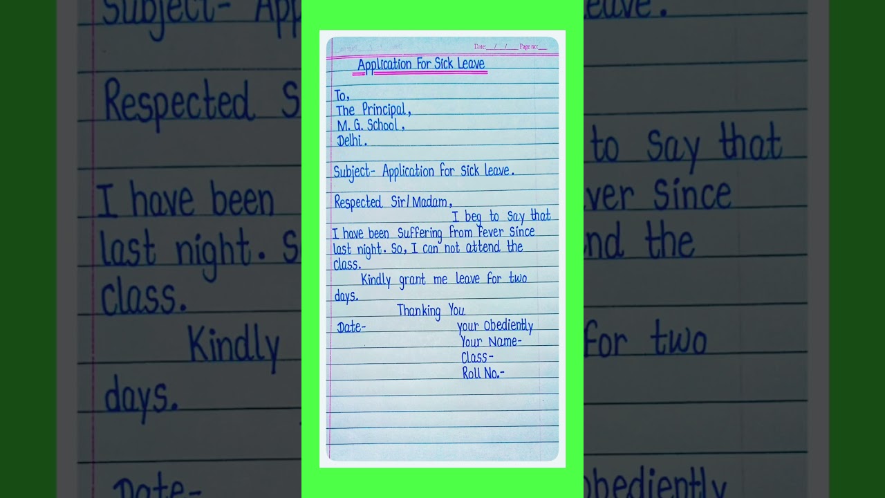 Sample Sick Leave Application for Fever ā 2 Days Leave Request š