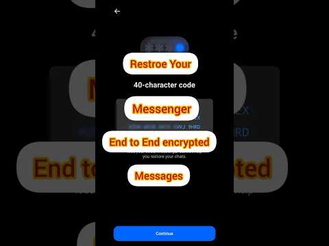 Create 40-Character Code to Restore Messages on Messenger | Secure Backup Guide #shorts #smartphone