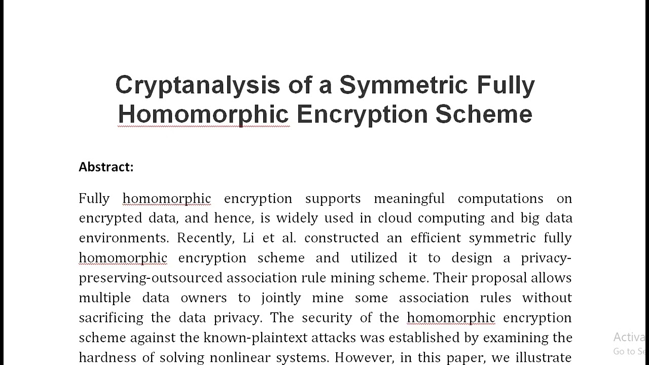Breaking Down a Symmetric Fully Homomorphic Encryption Scheme: Cryptanalysis Insights 🔐