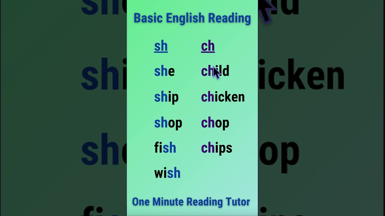 English Reading: SH & CH Sounds 🇺🇸