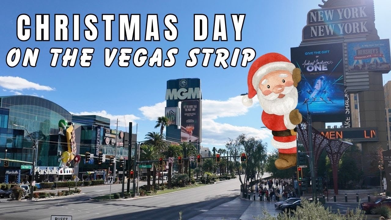 Las Vegas Strip Walk on Christmas Day 🎄