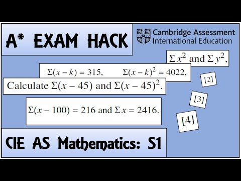 Exam Hack | CIE AS Maths | S1 | Mean and Variance Question